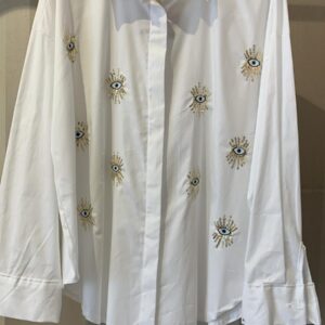 Camisa popelín bordado ojos