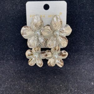 Pendientes flor con perla